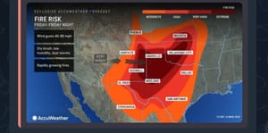 High winds to hike wildfire threat with southern Plains as epicenter