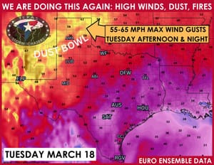 🔥💨 NOT GOOD: A lesser version of Friday, but a very impactful day nonetheless is on the way Tuesday March 18th.